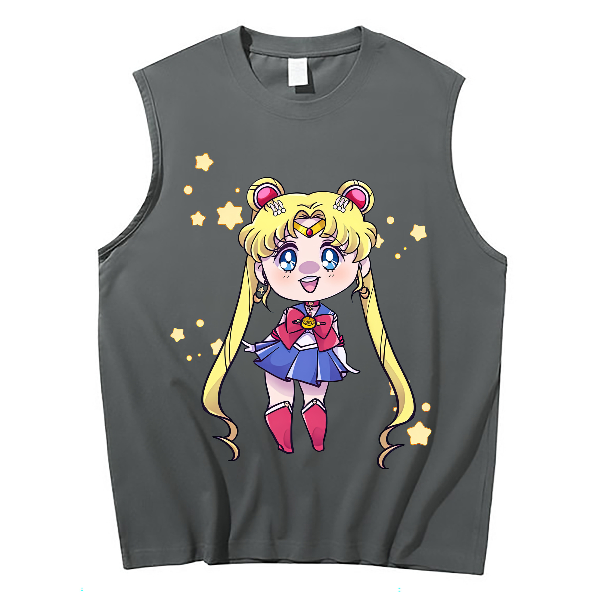 （画像用） 美少女戦士セーラームーン 月野 うさぎ つきの うさぎ Sailor Moon Tsukino Usagi コットン100％タンクトップ（フロントプリント）
